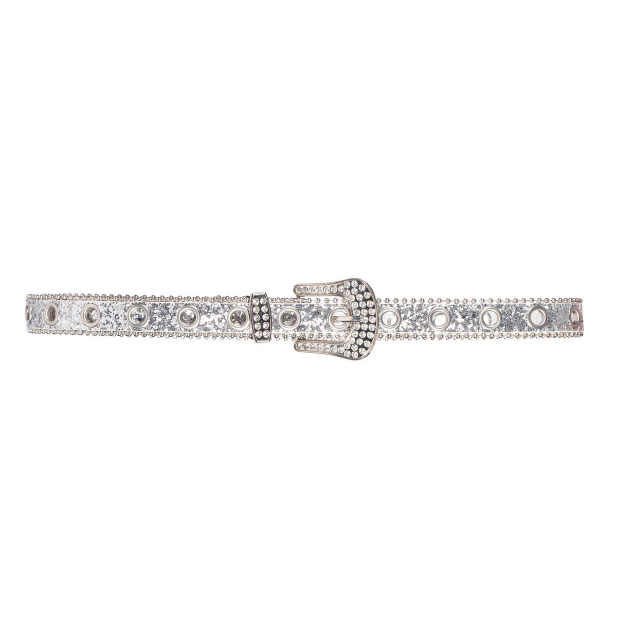 Op deze afbeelding zie je een Accessoires, van het merk Wilbers. Glitter Riem Met Steentjes Zilver