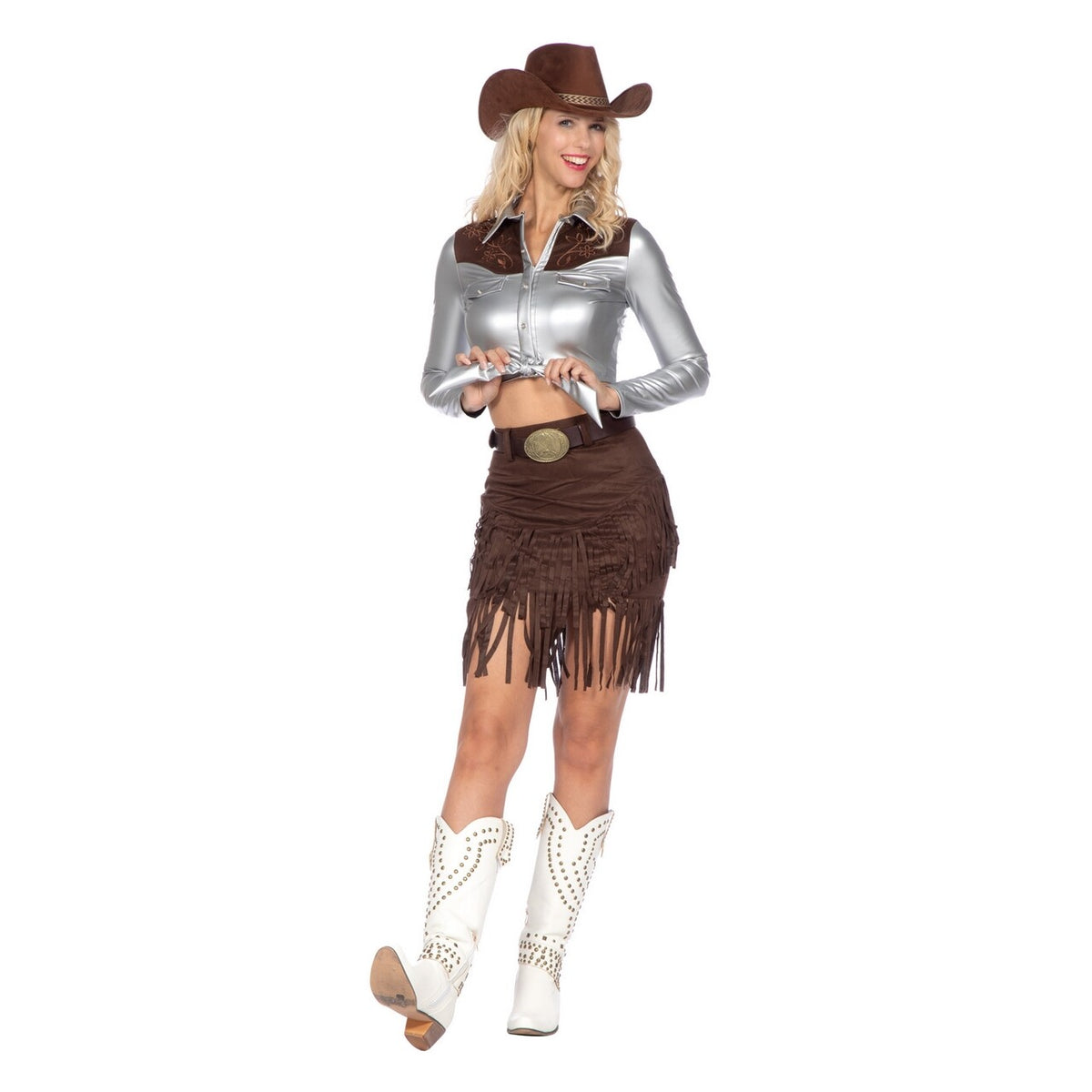 Op deze afbeelding zie je een Kostuums, van het merk Wilbers. Cowgirl Daisy Lee Vrouw Kostuum