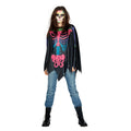 Kleurenbom Skelet Poncho Unisex Kostuum
