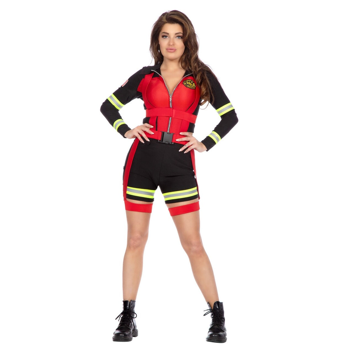 Op deze afbeelding zie je een Kostuums, van het merk Wilbers. De Vonk Slaat Over Sexy Brandweer Vrouw Kostuum