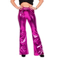 Pantalon Évasé Rose Métallique Femme