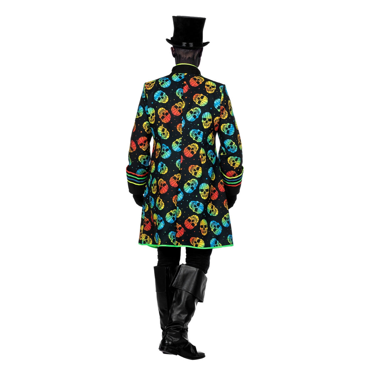 Op deze afbeelding zie je een Kostuums, van het merk Wilbers. Neon Schedelkoppen Jas Man Kostuum