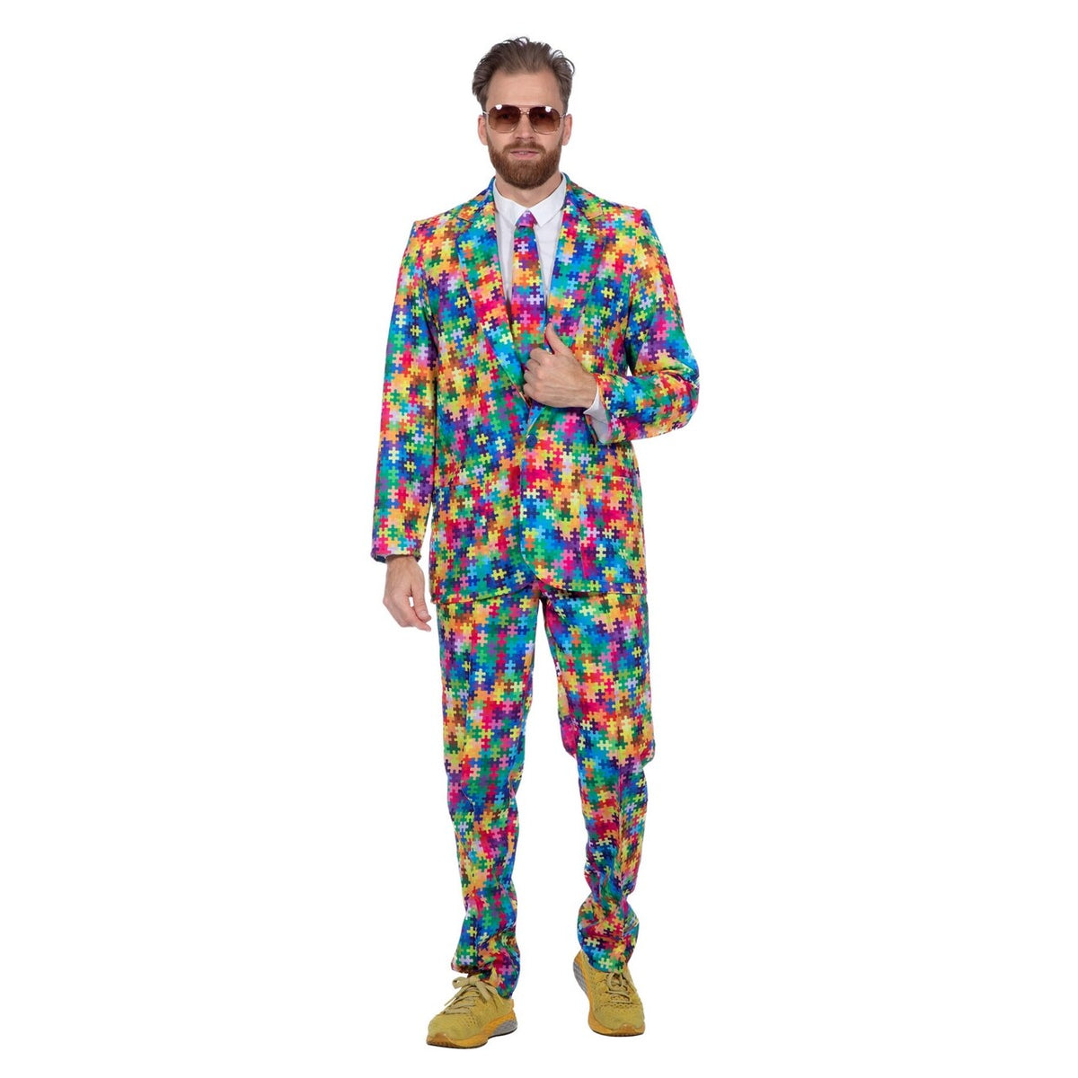 Op deze afbeelding zie je een Kostuums, van het merk Wilbers. Het Ontbrekende Puzzelstukje Man Kostuum