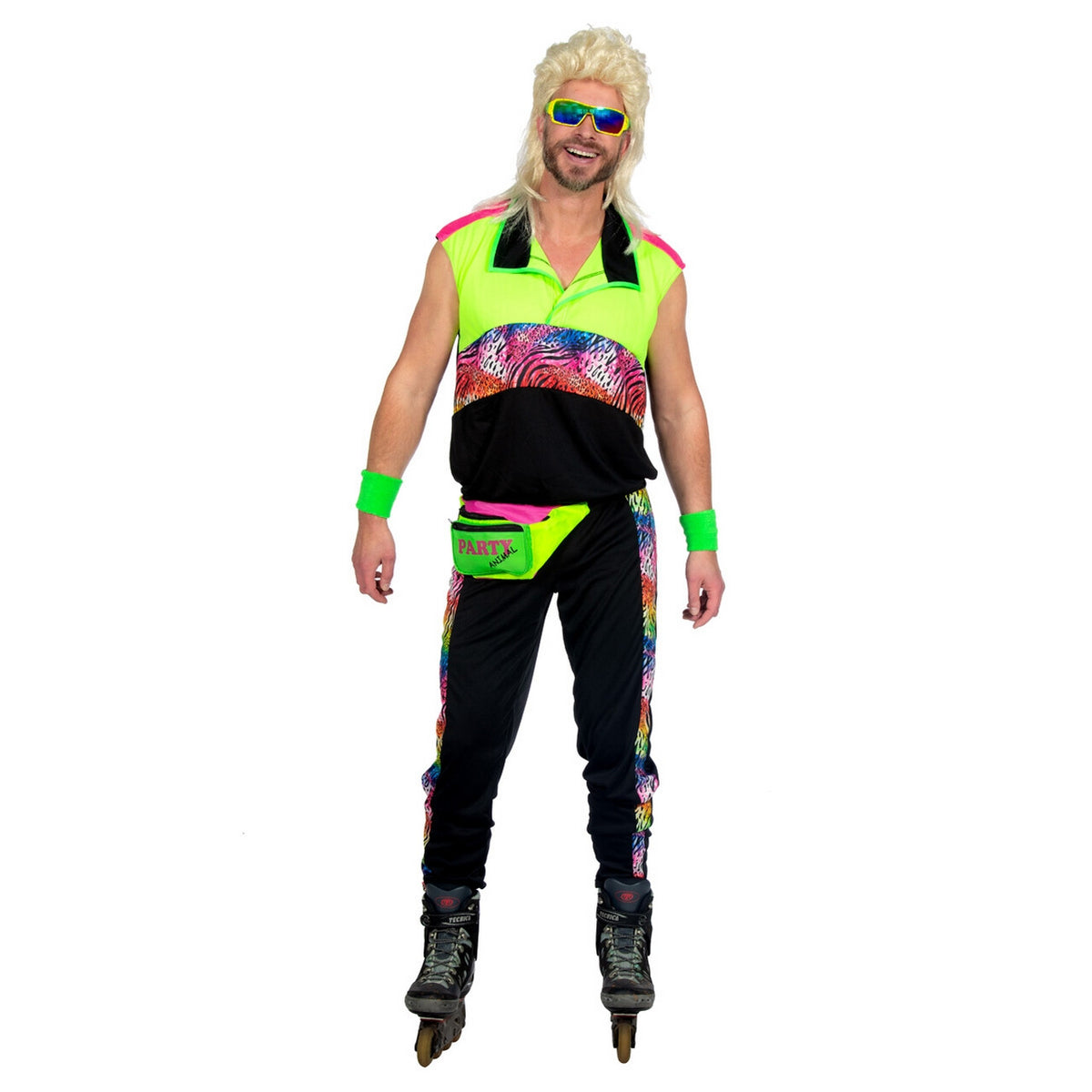 Op deze afbeelding zie je een Kostuums, van het merk Wilbers. Fout Jaren 80 Sport Tijger Man Kostuum