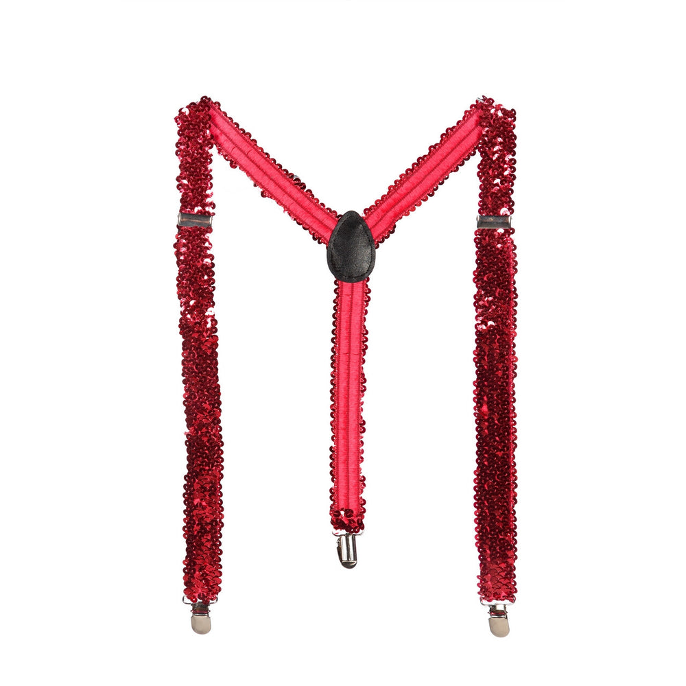 Op deze afbeelding zie je een Accessoires, van het merk Wilbers. Bretels Pailletten Feestelijk Rood