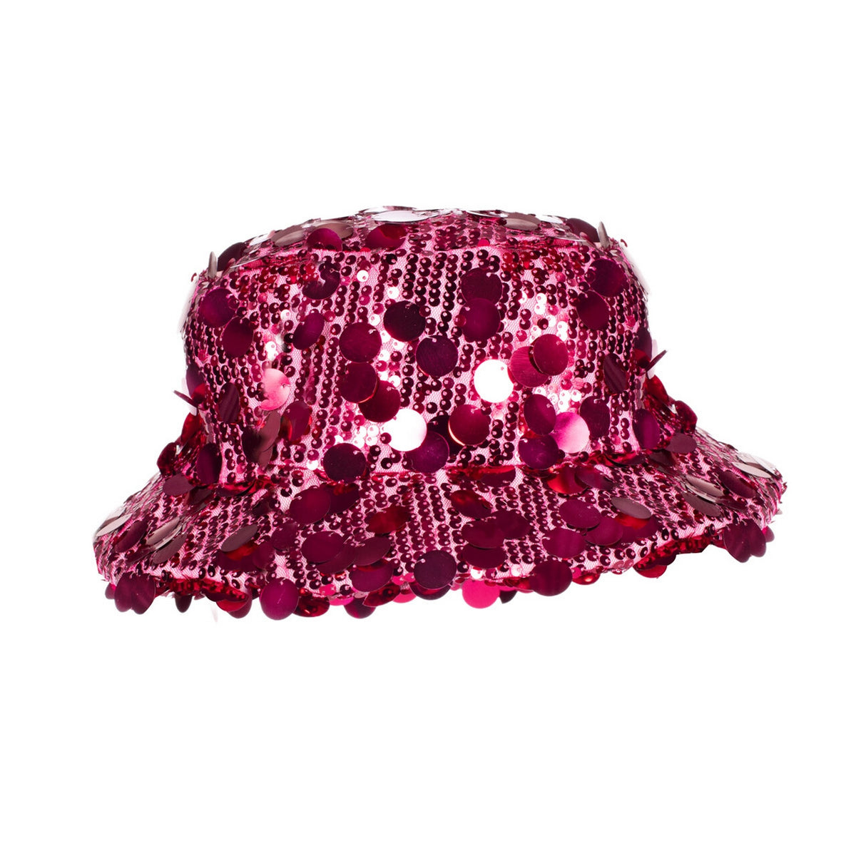 Op deze afbeelding zie je een Accessoires, van het merk Wilbers. Bucket Hoed Roze Met Pailletten