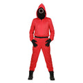 Squid Game Werker Cirkel Rood Bloedveger Met Stoffen Masker Unisex Kostuum