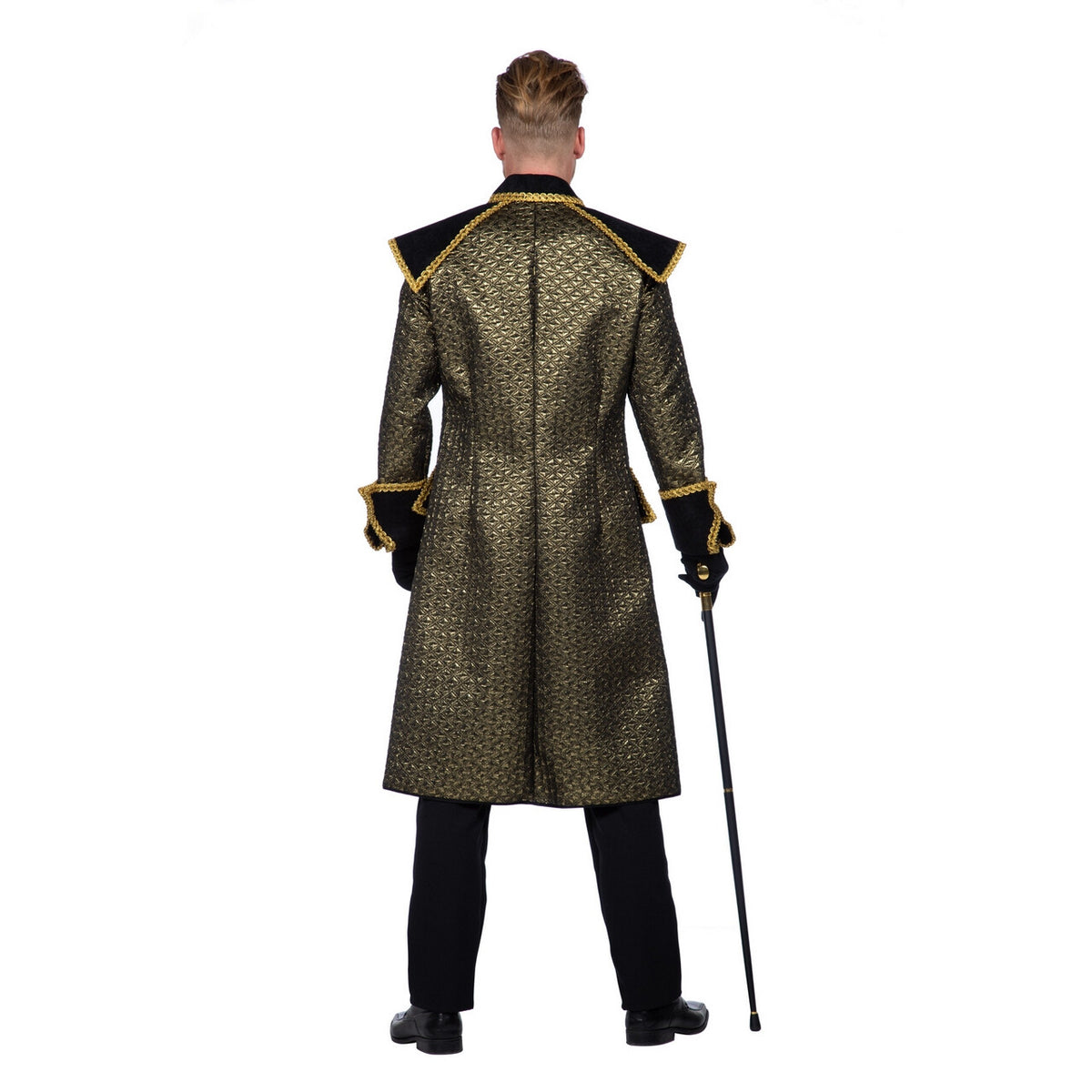 Op deze afbeelding zie je een Kostuums, van het merk Wilbers. Statige Gouden Steampunk Jas Man