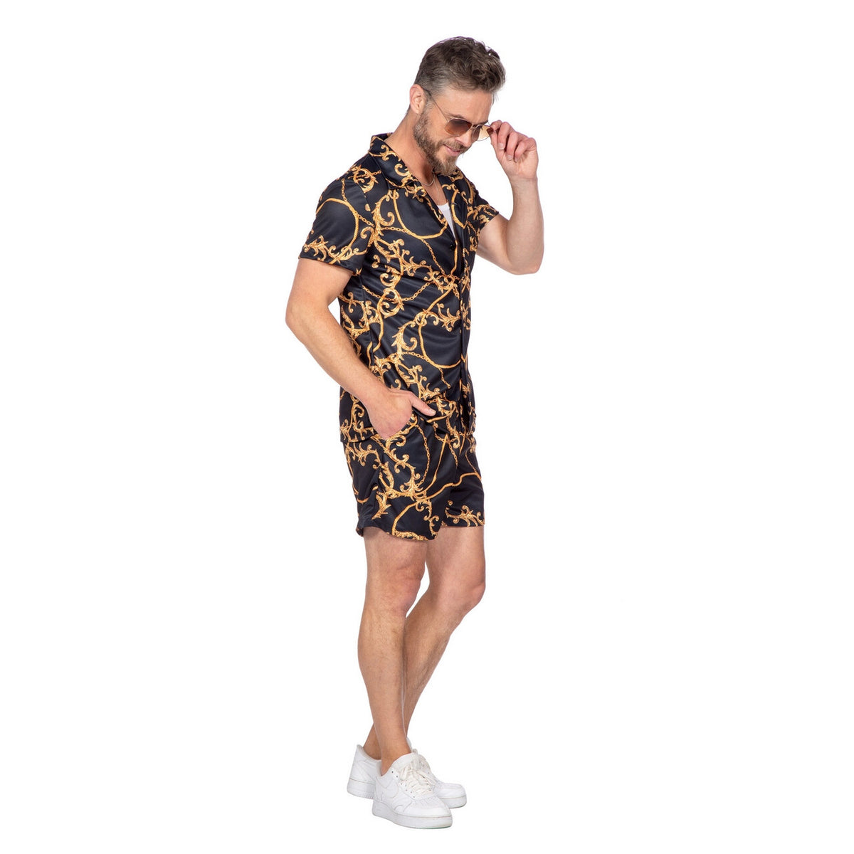 Op deze afbeelding zie je een Kostuums, van het merk Wilbers. Bruno Mars Beach Festival Man Kostuum